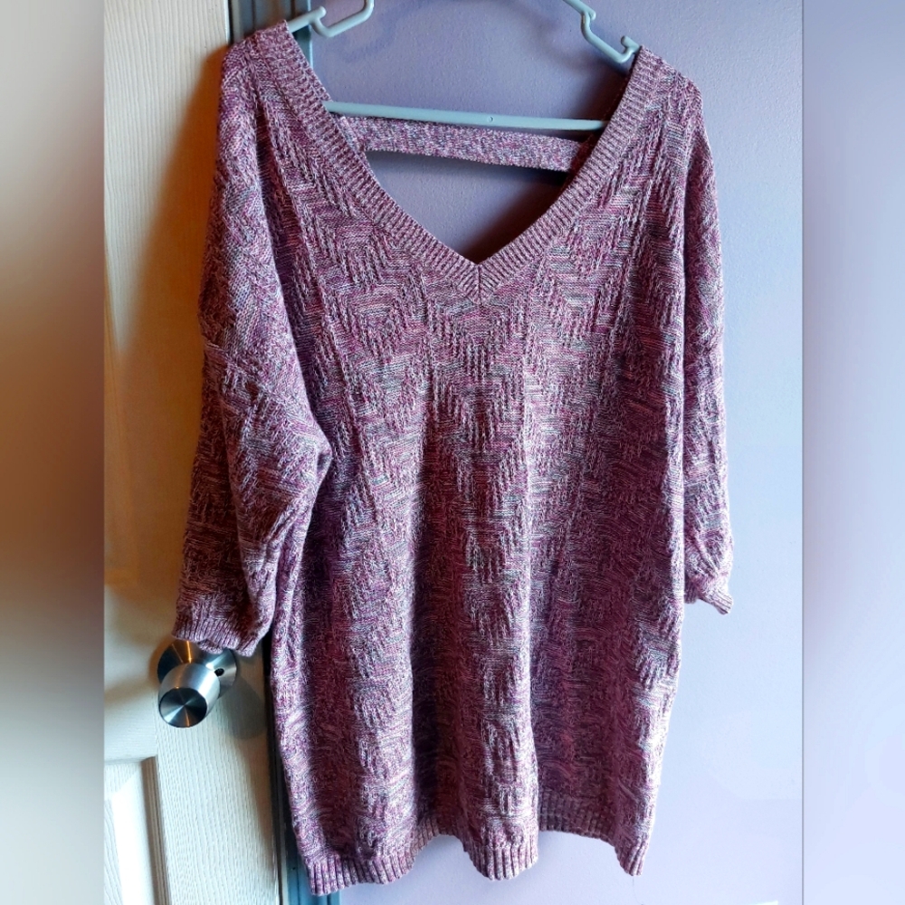 Torrid 2 V-Neck Sweater Dusty Pink